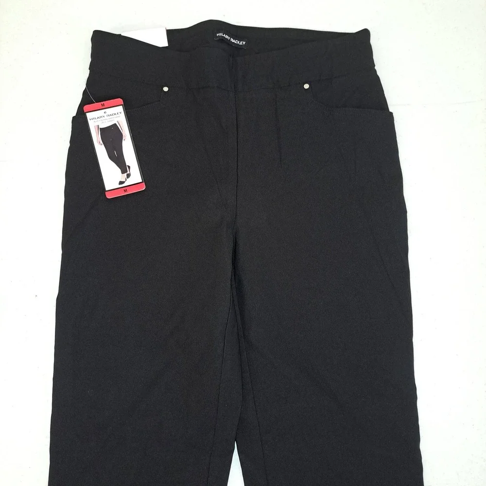 Hilary Radley Womens Pants M Black NWT Tummy Control Slim Leg 1735-238